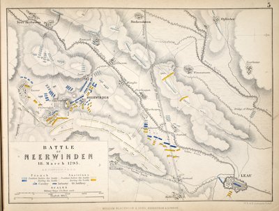Map of the Battle of Neerwinden, published by William Blackwood and Sons, Edinburgh and London by Alexander Keith Johnston